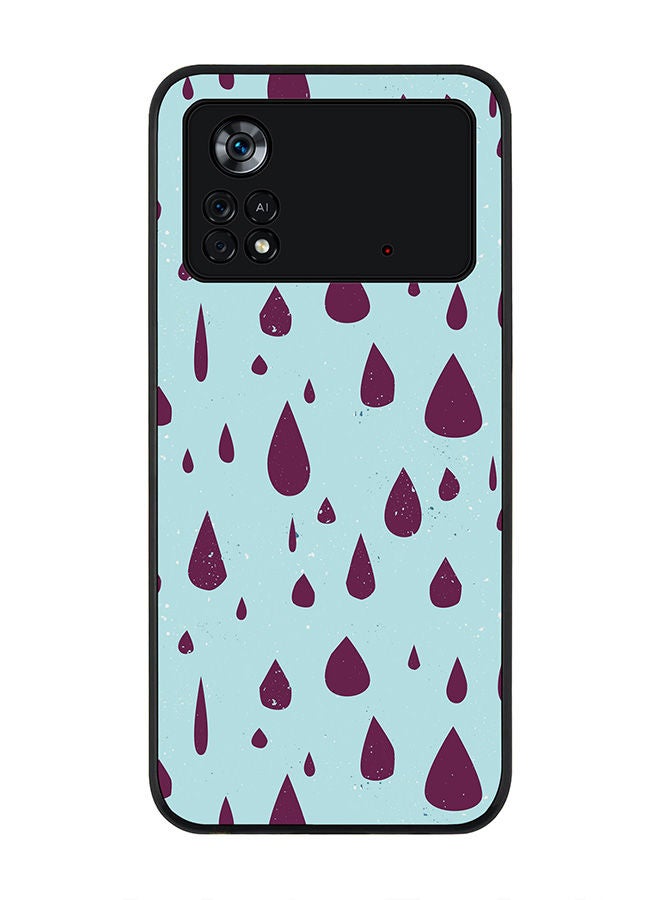 Stylizedd Rugged Black edge case for Poco M4 Pro 4G Slim fit Soft Case Flexible Rubber Edges Anti Drop TPU Gel Thin Cover - Hard Rain - Image 1