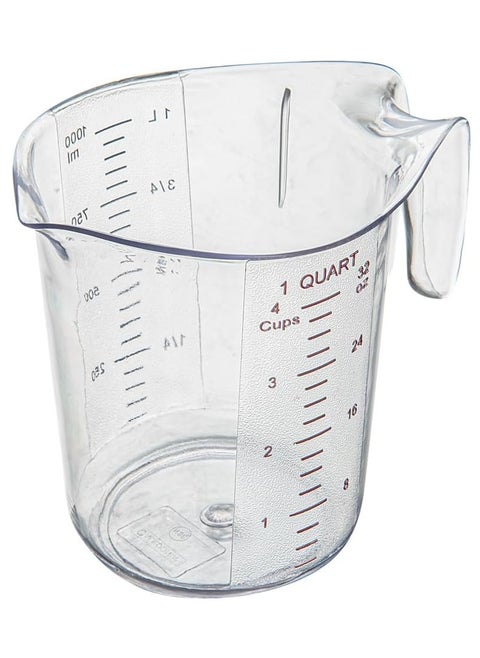 Measuring Jar 1000ml Durable Measuring Beaker Metric And Imperial Units, V-Shaped Spout Clear Plastic Measuring Cup Handle With Thumb Grip Tolerates Up To 248F