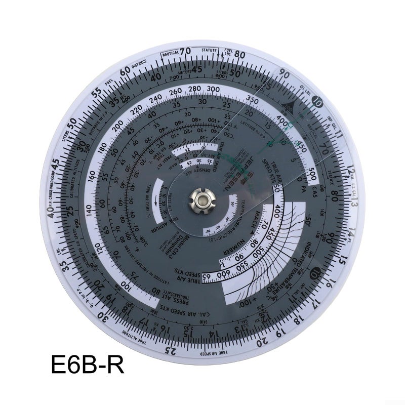 حاسبة قاعدة الانزلاق الدائرية E6B R2 لملاحة الطيران لحسابات سرعة الرياح والمسافة والوقود - Image 5