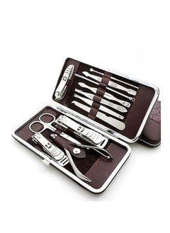Generic 12-Piece Manicure Pedicure Nail Set with Leather Case Silver  - Image 2
