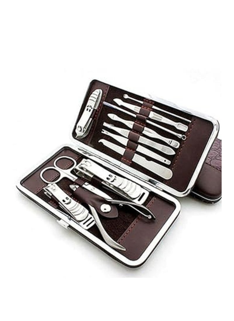 Generic 12-Piece Manicure Pedicure Nail Set with Leather Case Silver  - Image 2
