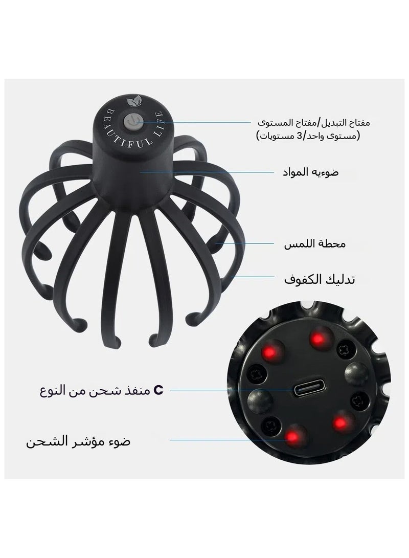 general Multi-claw Electric Massager Head Scalp Kneading Massager Octopus Electric Head Massage Claw - Image 3