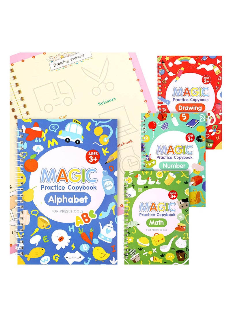 Excefore Practice Copybook, Handwriting Copybook Set with Magic Pens, English Magic Calligraphy Copybook Set Practical Writing Paste Board for Kids, Writing Exercise Book for Preschoolers  - Image 2