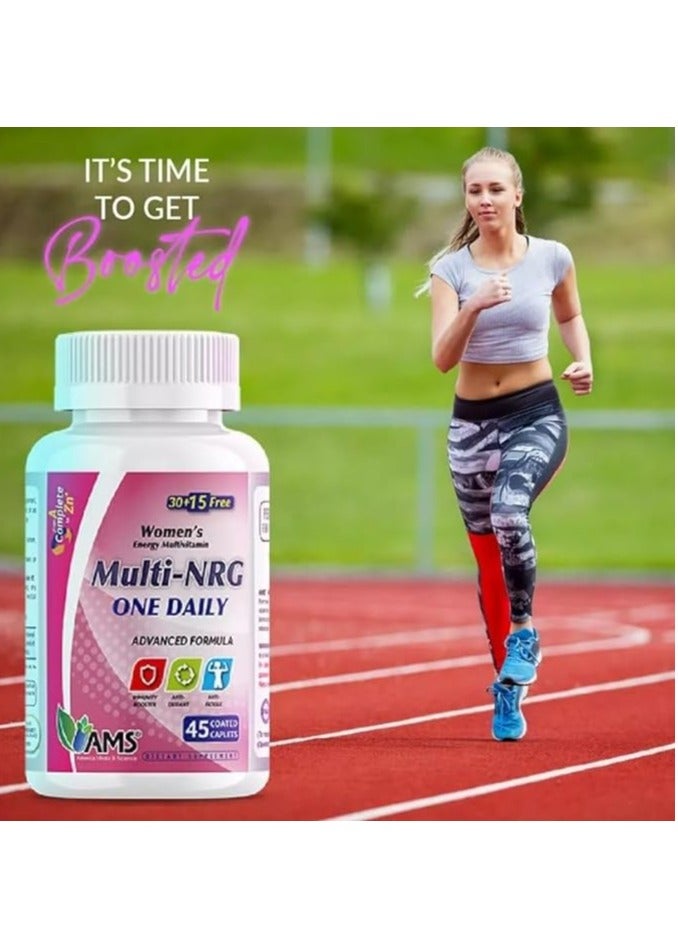 AMS أقراص مغلفة متعددة الفيتامينات للنساء من Multi-NRG، 45 قرصًا - Image 4