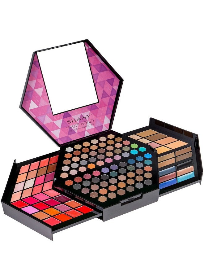 Shany Haute Honey Makeup Set Allinone Makeup Kit With 80 Eyeshadows 32 Lip Colors 6 Gel Eyeliners 4 Face Powders 4 Blushes And 4 Eyebrow Powders  - Image 2