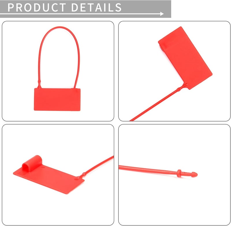 100 PCS Numbered Plastic Security Padlock Seals Disposable Tamper Evident Seals Writable Luggage Padlock Locking Tags for Suitcase Backpack Cloth (Pink)(Red) - Image 4