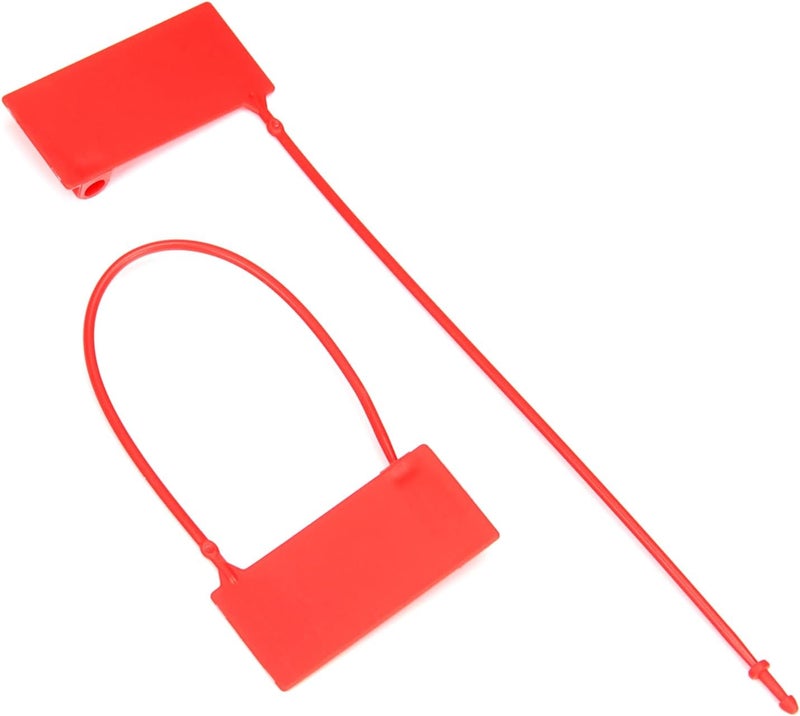 100 PCS Numbered Plastic Security Padlock Seals Disposable Tamper Evident Seals Writable Luggage Padlock Locking Tags for Suitcase Backpack Cloth (Pink)(Red) - Image 1