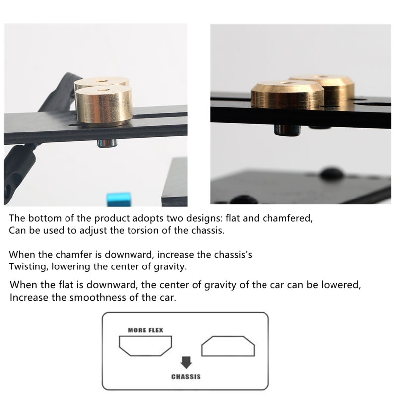 4 PCS Brass Chassis Weight Balancer Counterweight Replacement for Tamiya HSP Kyosho Sakura YOKOMO Remote Control Drift Touring Car Upgrade Parts - Image 4