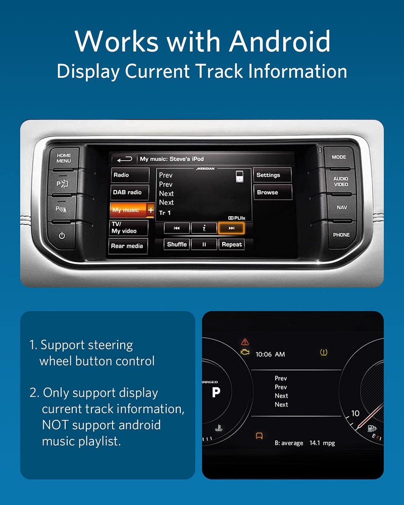 Invery Airdual Bluetooth 5.0 aptX-HD Adapter for Land Rover, Range Rover, Jaguar iPod iPhone Music Interface - Image 5