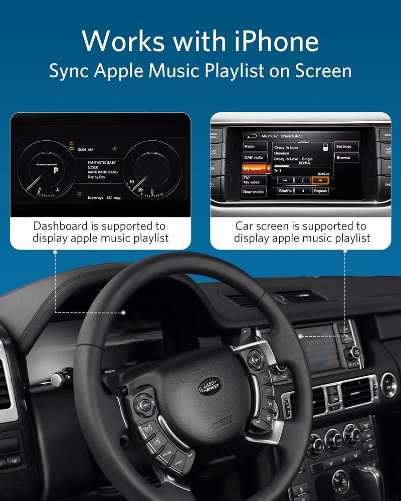 Invery Airdual Bluetooth 5.0 aptX-HD Adapter for Land Rover, Range Rover, Jaguar iPod iPhone Music Interface - Image 4