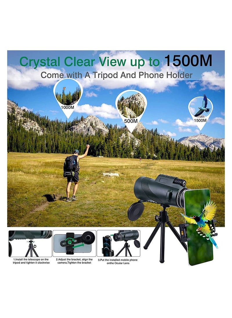 Cool Baby COOLBABY 50X60 Monocular Telescope High Powered Monocular for Adults with BAK4 Prism FMC Lens for Stargazing Hunting Wildlife Bird Watching Travel  - Image 5