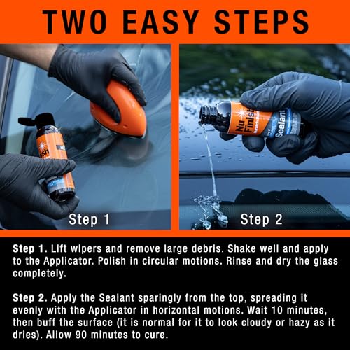 Nu Finish Glass Restore & Repel Kit, Two Step Regimen for Car Windshield, Includes Polishing Compound, Ceramic Sealant, Precision Applicator Tool, and 2 Reusable Sponges - Image 3