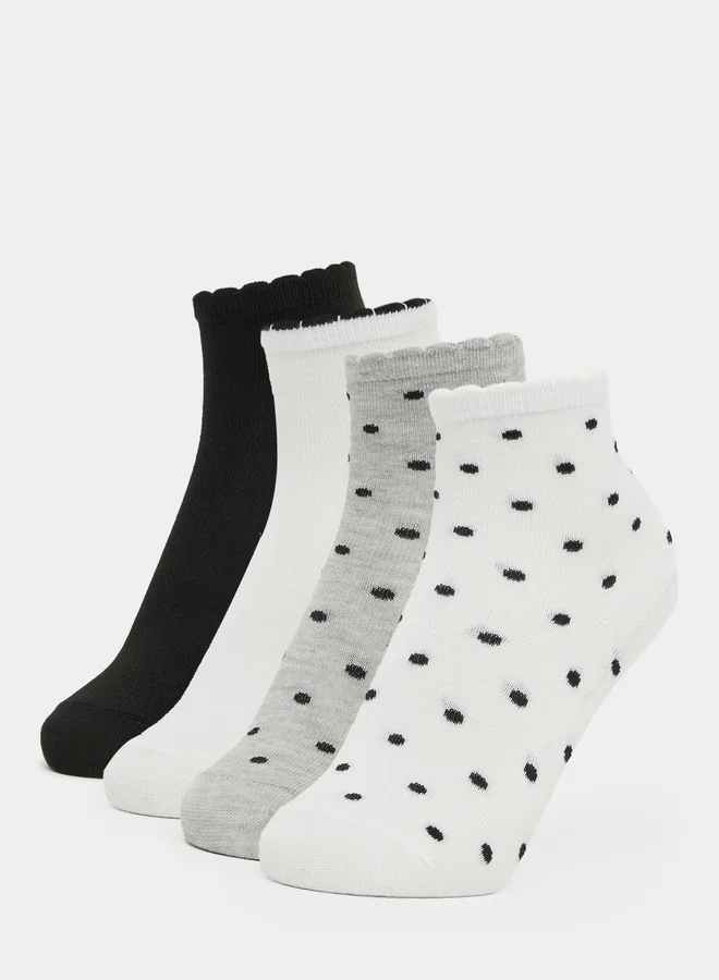Styli Styli Set of 4 - Polka Dots Print Crew Socks