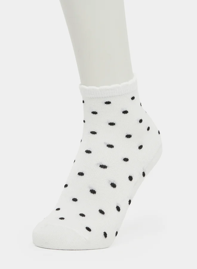 Styli Styli Set of 4 - Polka Dots Print Crew Socks