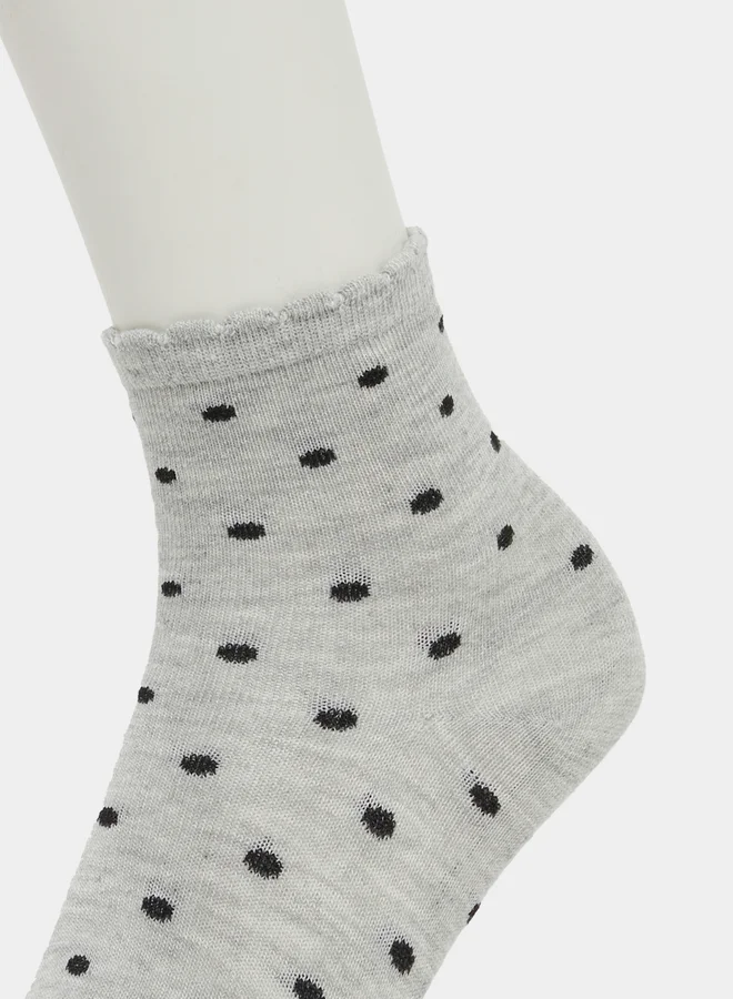 Styli Styli Set of 4 - Polka Dots Print Crew Socks
