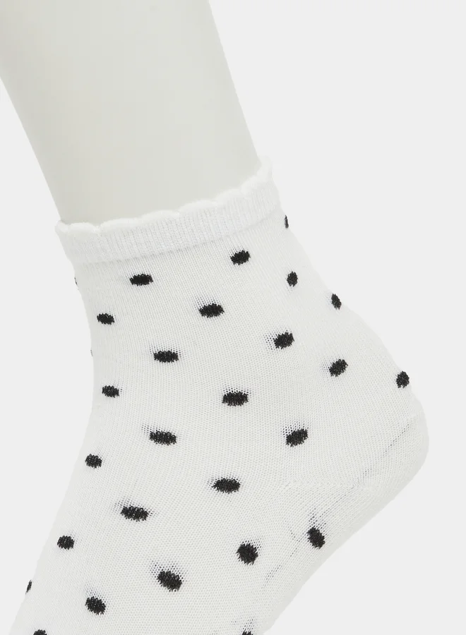 Styli Styli Set of 4 - Polka Dots Print Crew Socks