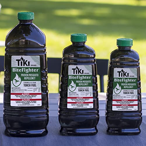 TIKI BiteFighter® Mosquito Repellent Torch Fuel 3/4 Gallon (100 oz.) 2-Pack, Citronella & Cedar Formula for Mosquito Repellency, Easy Pour Bottle, Use with Torches & Table Torches, Outdoor & Backyard - Image 5
