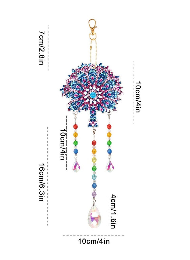 Wind Chime Kits, 4pcs Diamond Painting Wind Chime Double Sided Special Shaped Rhinestone Crystal Diamonds Painting Butterfly Hanging Ornament for Yard Decor - Image 3