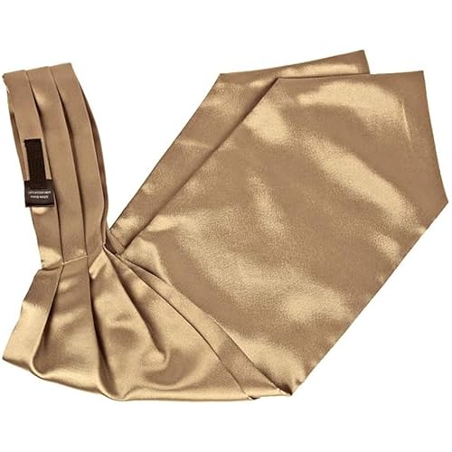 RR DESIGN Sophisticated Silk Ascot Tie for Men - Wedding Dress Formal Wear Accessory (Gold) - Image 4