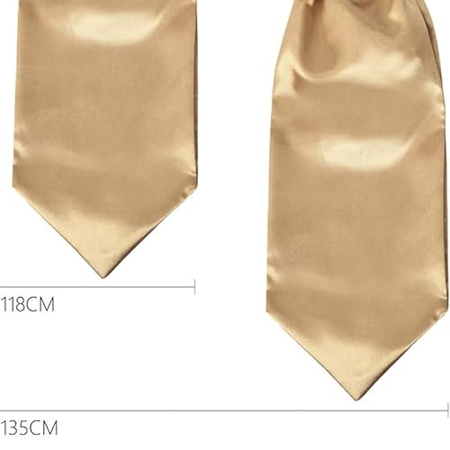 RR DESIGN Sophisticated Silk Ascot Tie for Men - Wedding Dress Formal Wear Accessory (Gold) - Image 5