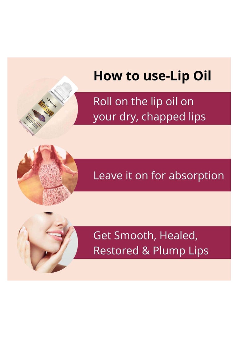 Urbaano Herbal Kumkumadi Lip Oil Serum Tint free Transparent Hydrates Softens Restores Natural Colour to Dark, Dry, Pigmented and Chapped Lips - Image 4