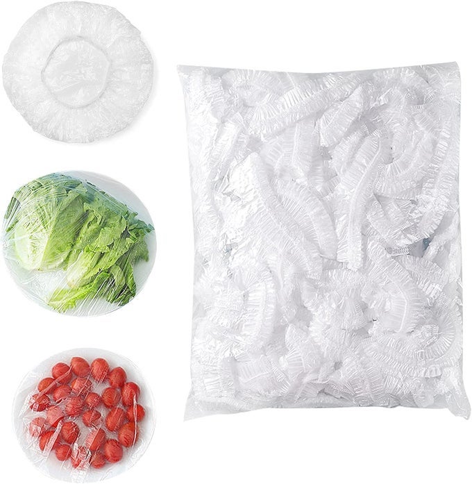 100 PCS FRESH KEEPING BAGS REUSABLE ELASTIC FOOD STORAGE COVERSSTRETCH ADJUSTABLE BOWL LIDS UNIVERSAL KITCHEN WRAP SEAL BAGS FOR COVER PACK OF 1 MULTICOLOR