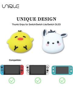Unique 4Pcs for Nintendo Switch Thumb Grips Cute Cartoon Anime Design 3D Silicone Joystick Caps Joycon Controller Button Covers for Nintendo Switch/OLED/Switch Lite for Boys Girls Kids Teens  - Image 3