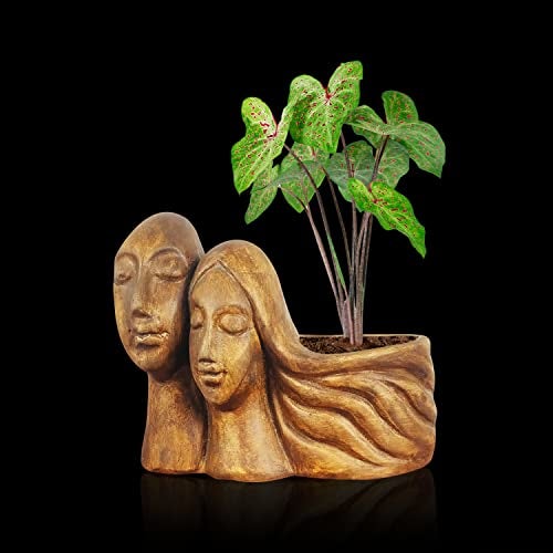 Lasaki Couple Antique Ceramic Pots for Indoor & Outdoor Plants | Decorative Balcony, Garden & Office Succulent Pot | Unique Designer Gamla Ceramic planters pots (16cm X 10cm X 14.5cm) - Image 4