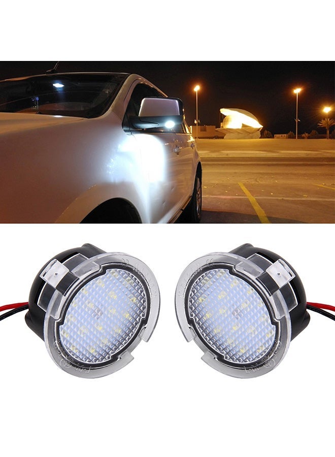 MUNTAQI 2-Piece DC 12V 2W 6000K 120LM 18-LED Side Rear View Mirror Puddle Lights Lamp For Ford 2013-2017 Explorer/2015-2017 Taurus/2015-2017 Edge/2015-2017 Mondeo - Image 2