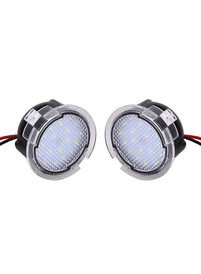 MUNTAQI 2-Piece DC 12V 2W 6000K 120LM 18-LED Side Rear View Mirror Puddle Lights Lamp For Ford 2013-2017 Explorer/2015-2017 Taurus/2015-2017 Edge/2015-2017 Mondeo - Image 1