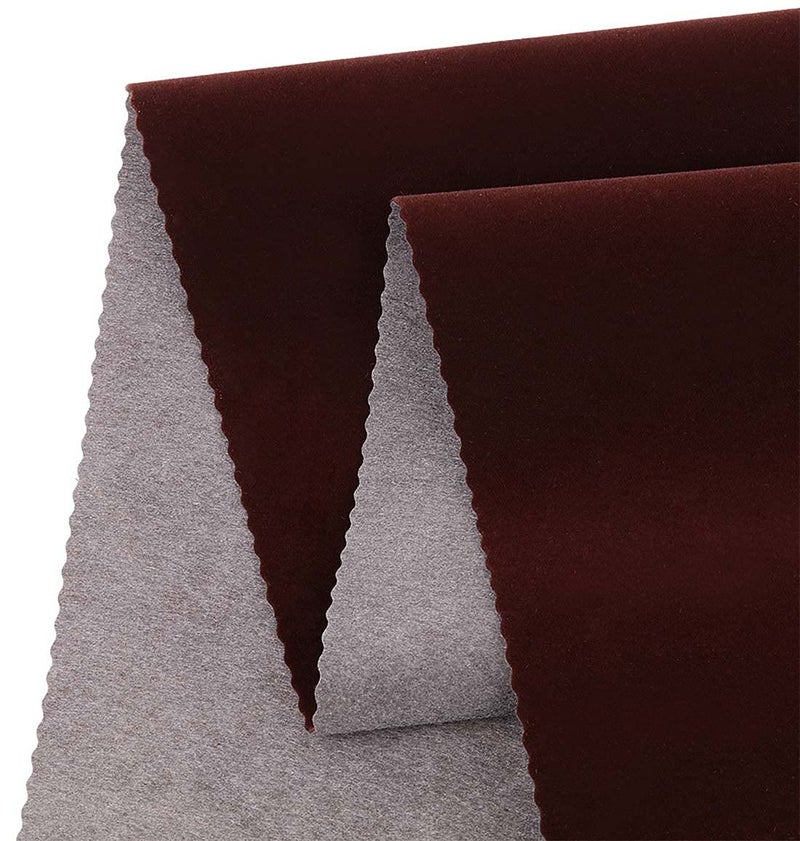 CHENGZHG Self Adhesive Velvet Flocking Liner for Jewelry Drawer Art Crafts DIY Project Coffee Color Velvet Fabric Peel and Stick Drawer Velvet Liner 17.7" x 78.7" - Image 2
