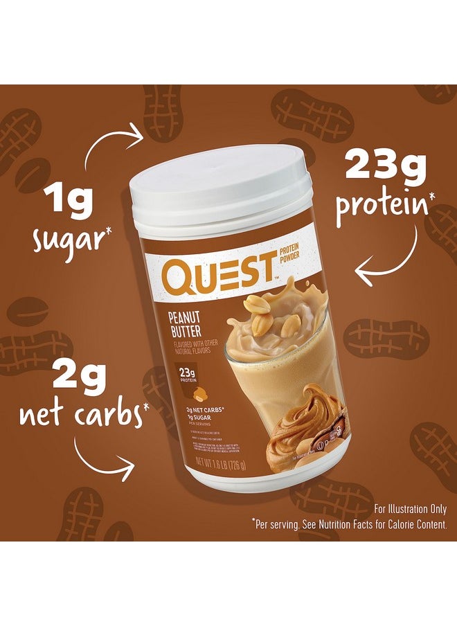 QUEST NUTRITION - Peanut Butter Protein Powder; 23G Protein; 1G Sugar; Low Carb; Gluten Free; 1.6 Pound; 23 Servings - Image 1