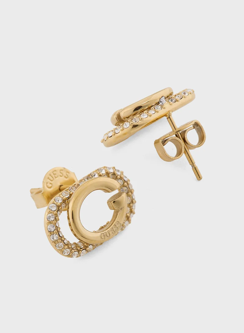 جس Logo Detail Stud Earrings
