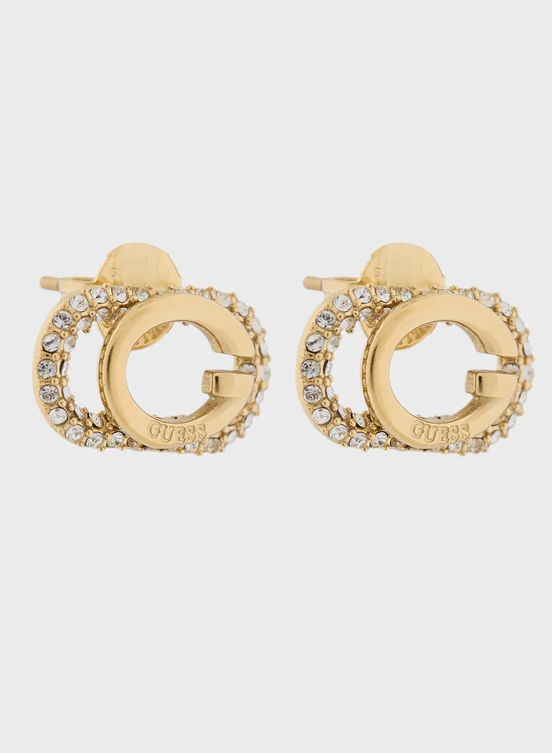 جس Logo Detail Stud Earrings