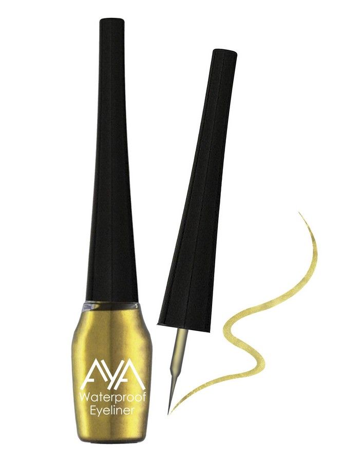 AYA Waterproof & Long Lasting Eyeliner Set Of 2 (Silver And Golden) ; Smudge Proof Transfer Proof Eye Liner For Eye Makeup ; - Image 5