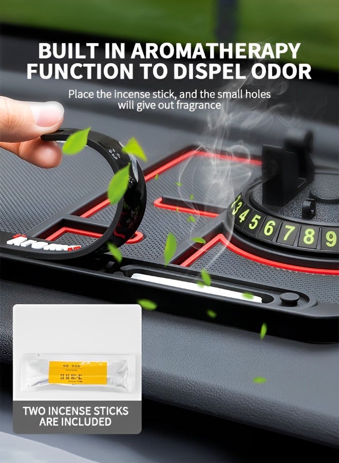 GROIC 4 in 1 Non-Slip Phone Pad for Car,Anti-Slip Mat Car Phone Holder with Mount,Car Dashboard Accessories,Temporary Car Parking Card Number Plate and Aromatherapy,Car Interior  - Image 4