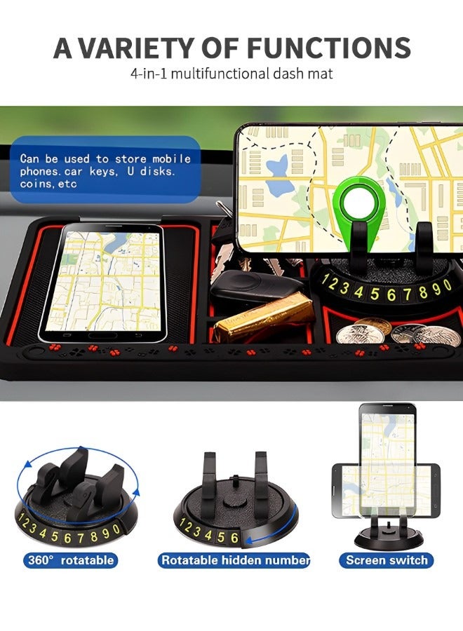 GROIC 4 in 1 Non-Slip Phone Pad for Car,Anti-Slip Mat Car Phone Holder with Mount,Car Dashboard Accessories,Temporary Car Parking Card Number Plate and Aromatherapy,Car Interior  - Image 3