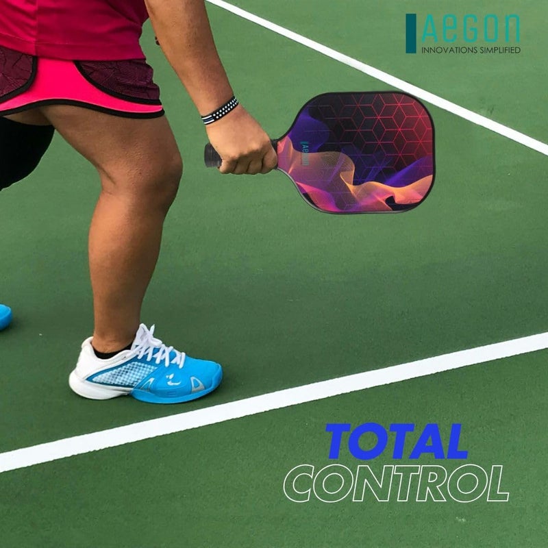 AEGON مجموعة مضارب البيكلبول | سطح من الألياف الزجاجية الممتازة | نواة مركبة على شكل خلية نحل | مقبض مبطن (يتضمن 2 مضرب | 4 كرات | 1 حقيبة حمل | 2 مقبض مبطن | 2 جامع كرات) - Image 5