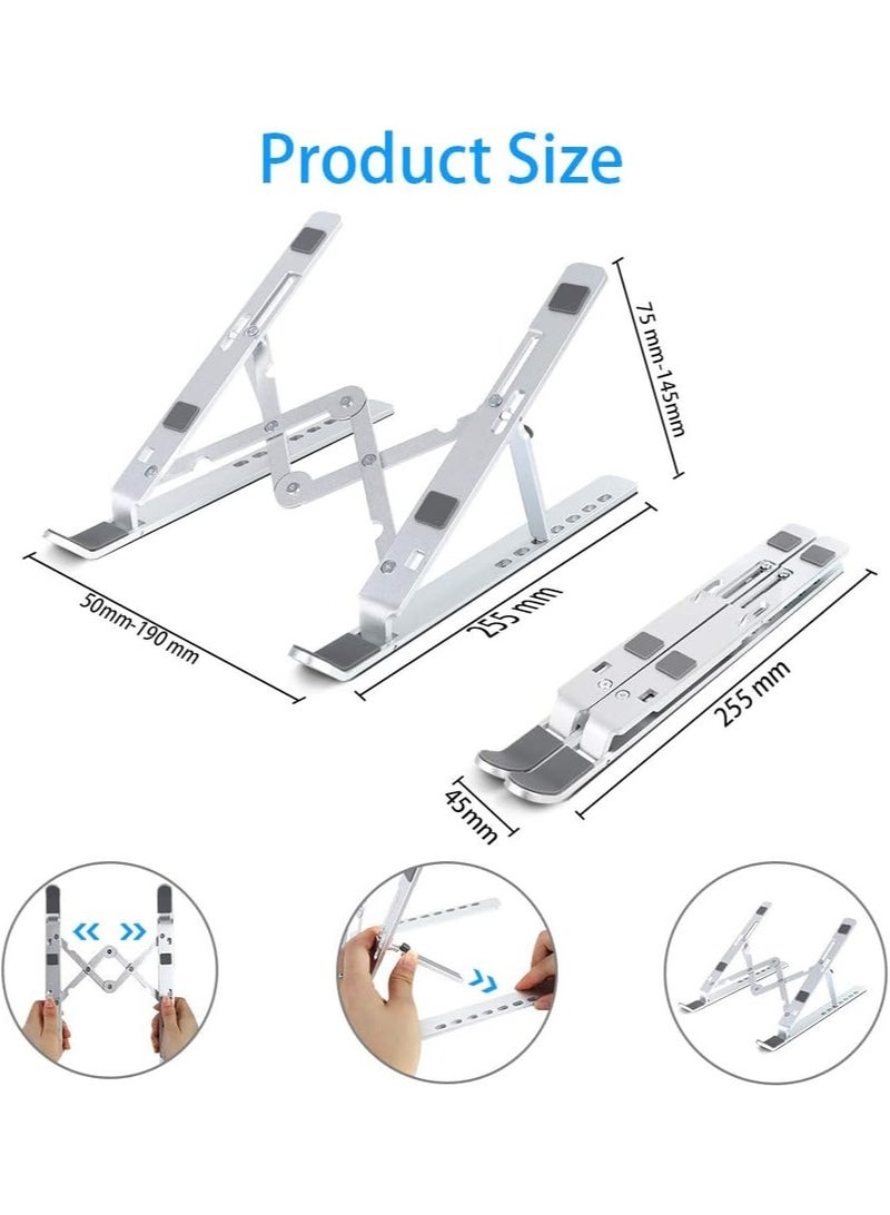 Aluminium Laptop Stand for Desk Adjustable Computer Holder Table, Home and Travel Notebook Stand Reading Holder  - Image 2