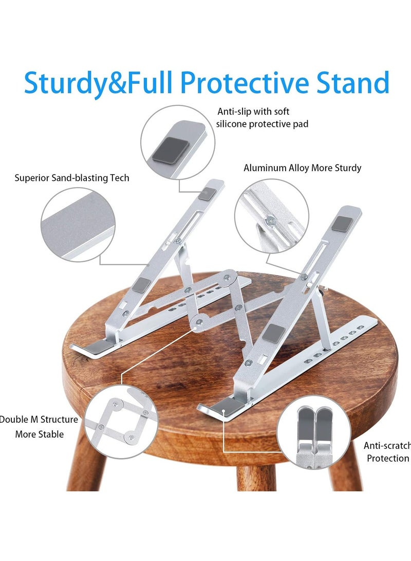 Aluminium Laptop Stand for Desk Adjustable Computer Holder Table, Home and Travel Notebook Stand Reading Holder  - Image 3
