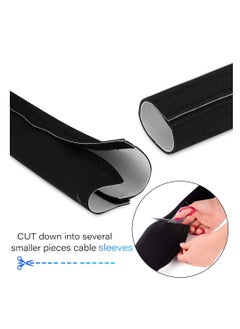 Excefore Cable Management Sleeve, 13*3 cm Neoprene Adjustable Cable Sleeves, Flexible Cable Wrap Cover Wire Hider, for Desk TV Computer Office Home Theater -Reversible Black/White  - Image 4