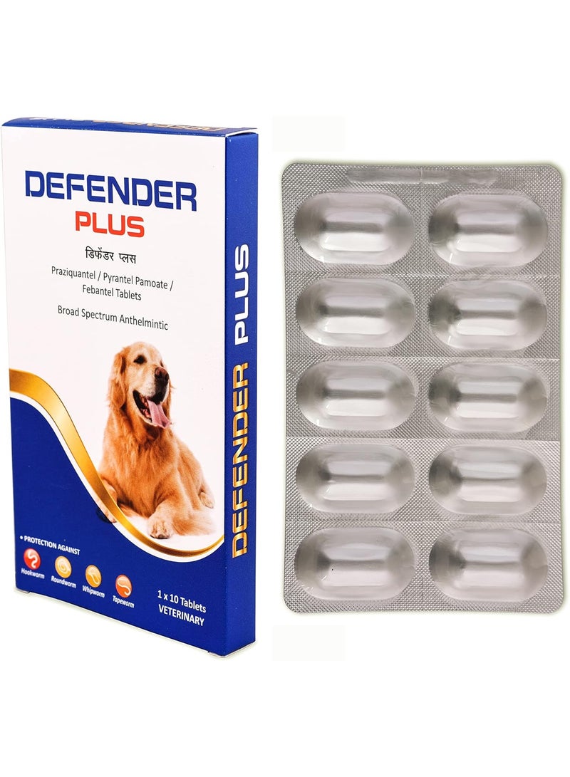 Defender Plus Deworming Tablet for Dogs of All Life Stages (Pack of 1) | Natural & Herbal Ingredients | - Image 1