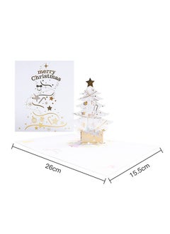 xozgdovg 3D crystal Christmas tree Red greeting card 