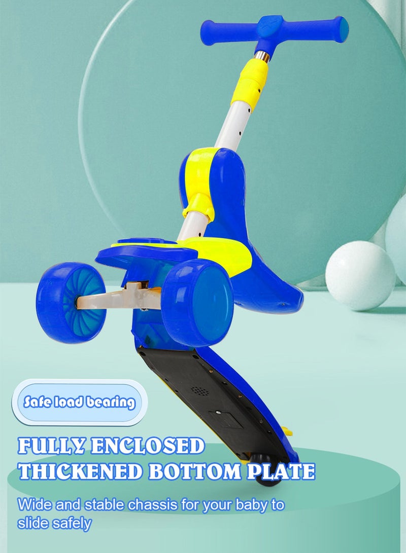 Sharpdo 3 in 1 Kids Kick Scooter, with Flashing Wheel and Adjustable Height, Foldable Scooter Outdoor Activities, for 2-12 Year Boys and Girls - Image 3