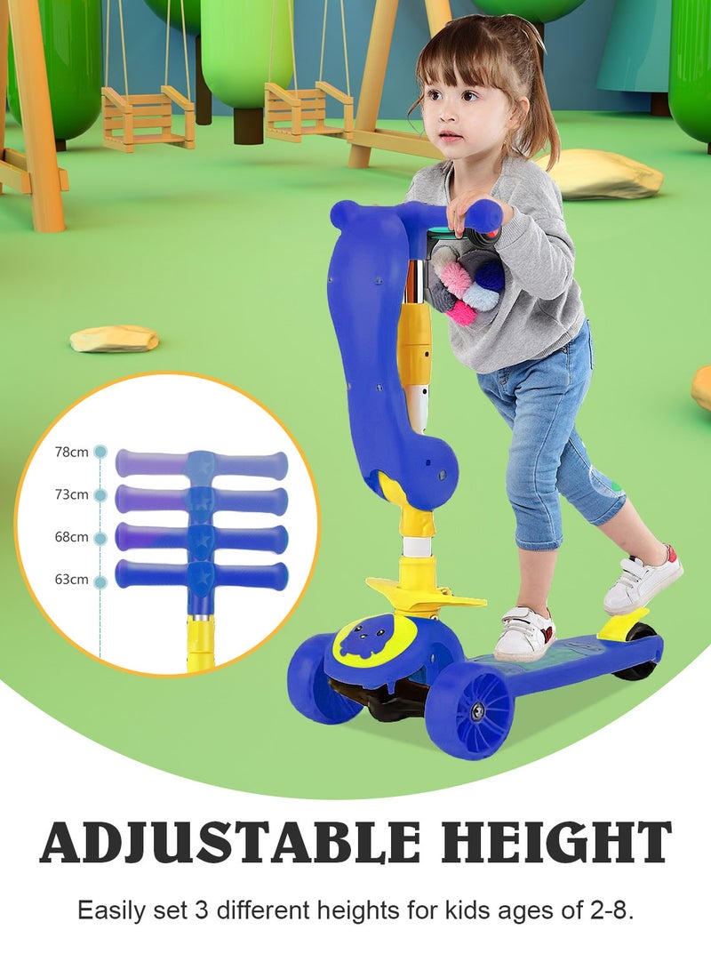 Sharpdo 3 in 1 Kids Kick Scooter, with Flashing Wheel and Adjustable Height, Foldable Scooter Outdoor Activities, for 2-12 Year Boys and Girls - Image 2