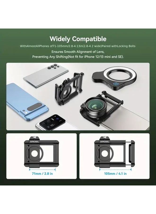 Apexel Black 10 20X Macro Lens With Light Kit For Iphone Smartphone Photography - Image 3