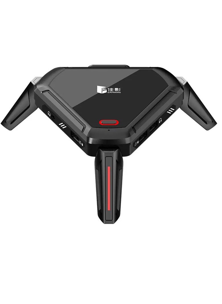 Gamwing - MOXIE2 Gaming Mouse Adapter for connecting mouse, keyboard, headset and charging port to the device with customizable lighting in multiple colors that add a distinctive aesthetic touch to long gaming sessions. - Image 1