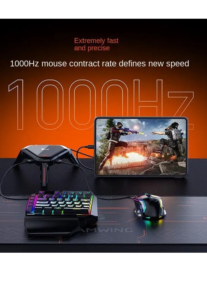 Gamwing - MOXIE2 Gaming Mouse Adapter for connecting mouse, keyboard, headset and charging port to the device with customizable lighting in multiple colors that add a distinctive aesthetic touch to long gaming sessions. - Image 1