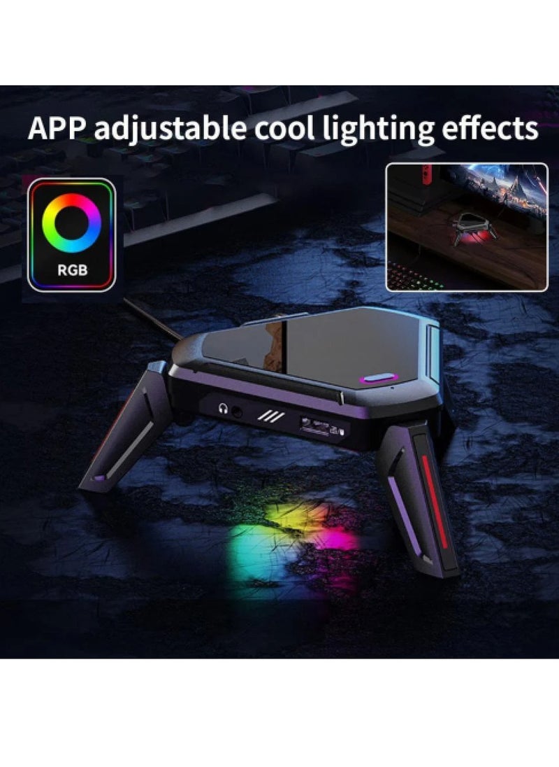 Gamwing - MOXIE2 Gaming Mouse Adapter for connecting mouse, keyboard, headset and charging port to the device with customizable lighting in multiple colors that add a distinctive aesthetic touch to long gaming sessions. - Image 1