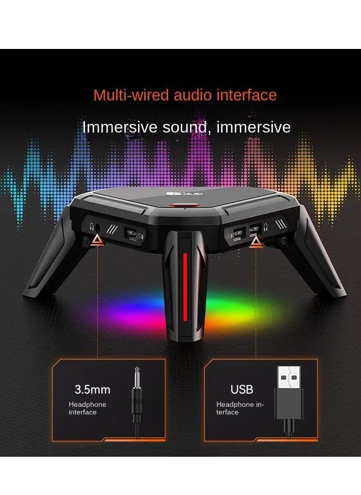 Gamwing - MOXIE2 Gaming Mouse Adapter for connecting mouse, keyboard, headset and charging port to the device with customizable lighting in multiple colors that add a distinctive aesthetic touch to long gaming sessions. - Image 1